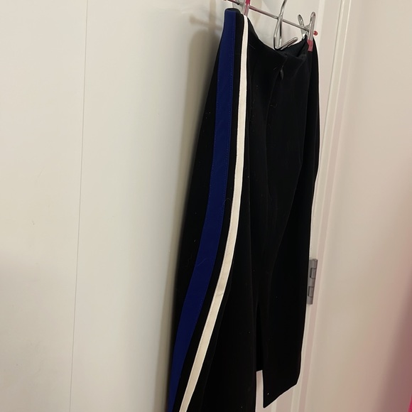 Express Black Pencil Skirt with Blue/White Side Stripe - Picture 3 of 3